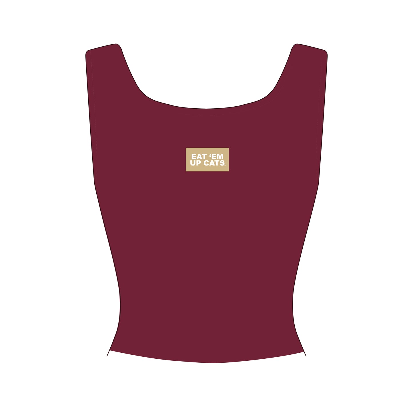 The Alli Airy Tank Eat 'Em Up Cats Woven Label | Maroon