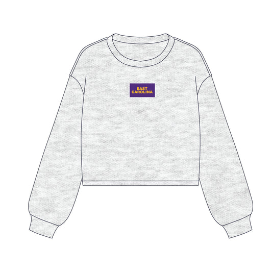 The Becca Boxy Crewneck East Carolina Woven Label | Ash