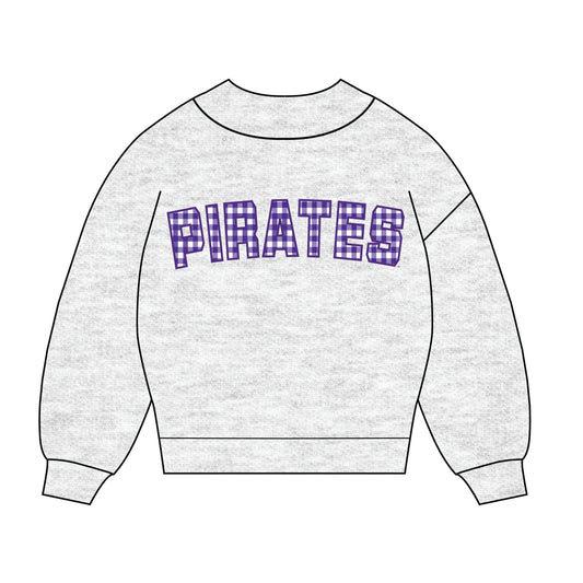 The Mallory Gingham Mockneck East Carolina (ECU) | Ash