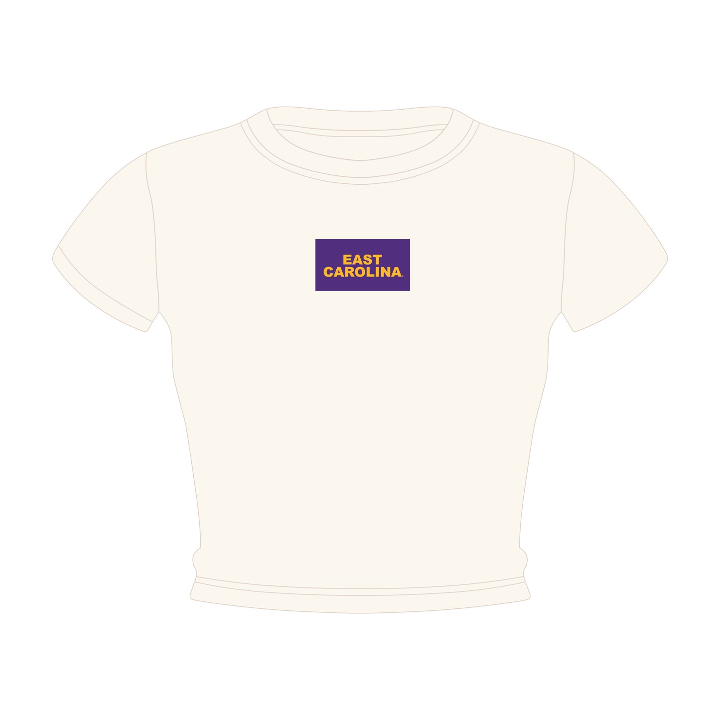 The Raegan Ribbed Baby Tee East Carolina Woven Label | Bone
