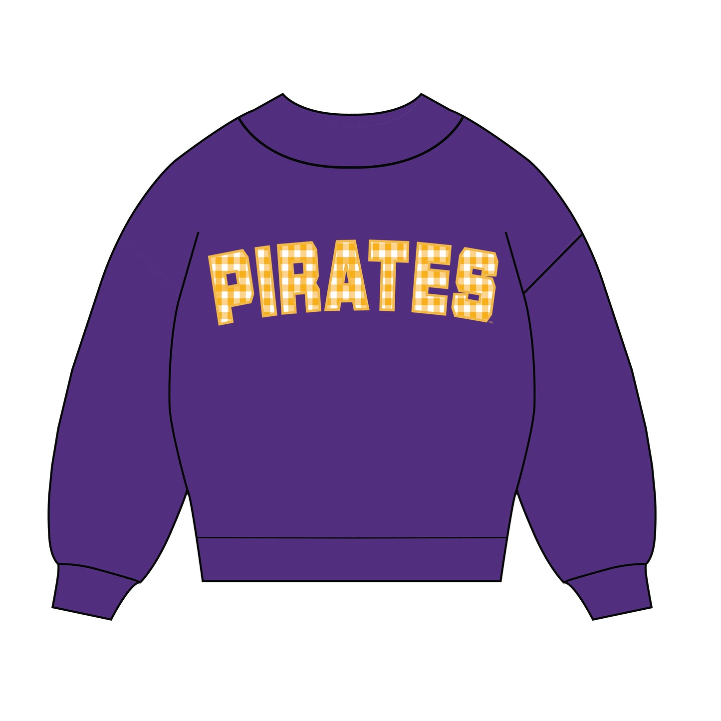 The Mallory Gingham Mockneck East Carolina (ECU) | Purple