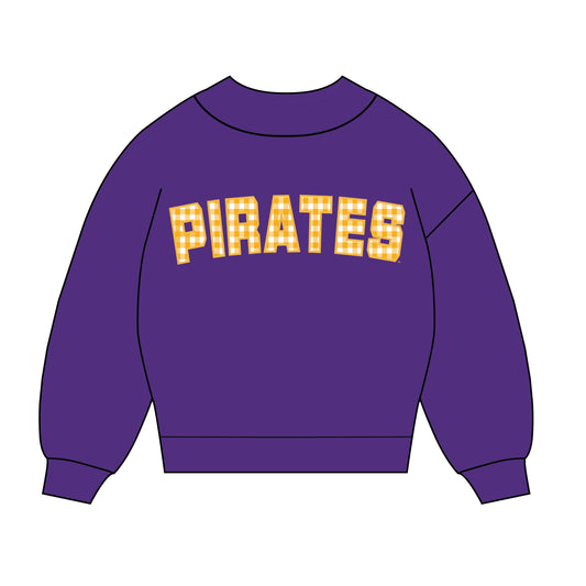 The Mallory Gingham Mockneck East Carolina (ECU) | Purple
