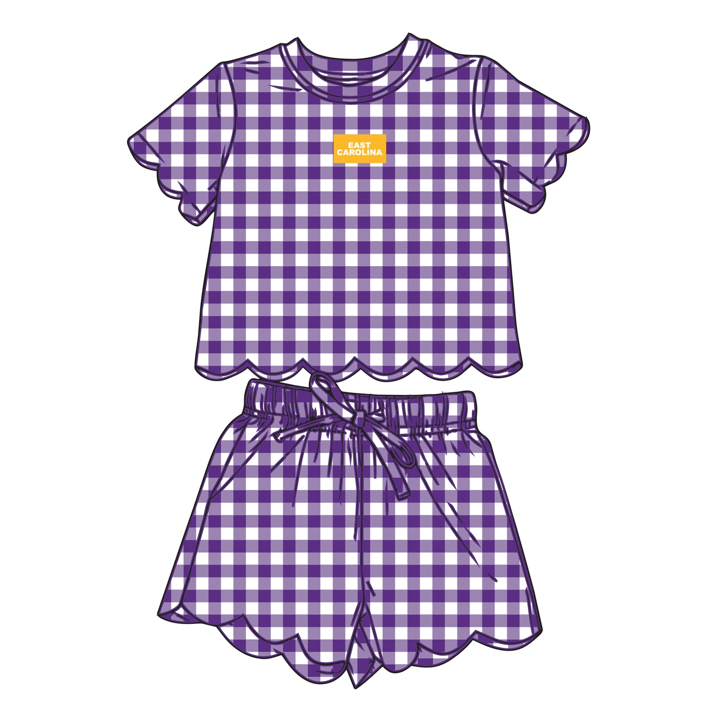 The Sue Scalloped Set East Carolina | Youth Purple