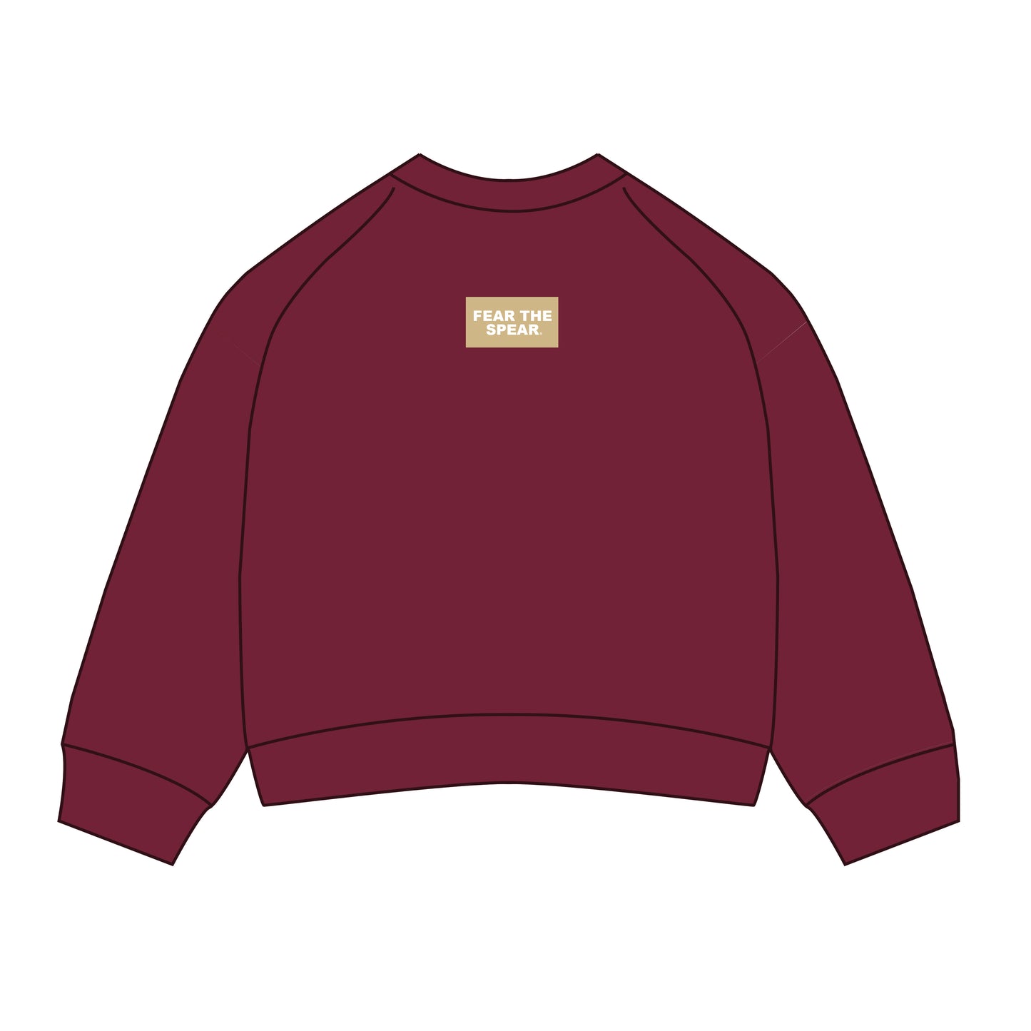 The Ava Airy Crewneck Fear The Spear Woven Label | Youth Garnet