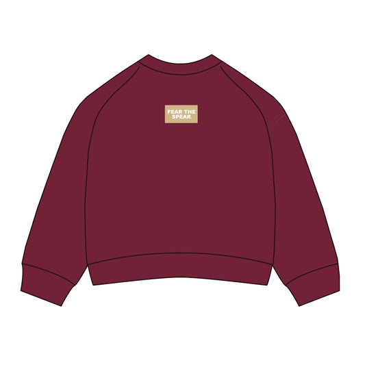 The Ava Airy Crewneck Fear The Spear Woven Label | Garnet