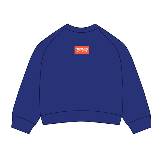 The Ava Airy Crewneck Fighting Gators Woven Label | Youth Royal