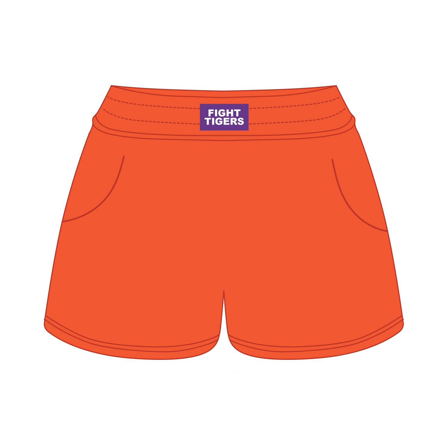The Ava Airy Shorts Fight Tigers Woven Label | Orange