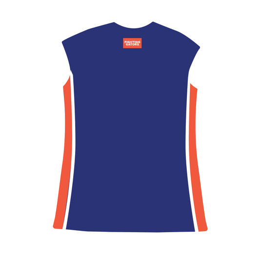 The Campbell Cap Sleeve Dress Gator Chomp Woven Label | Royal