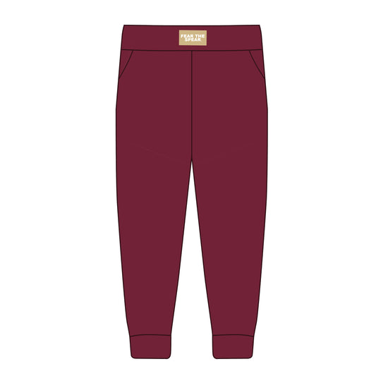 The Becca Joggers Fear The Spear Woven Label | Garnet