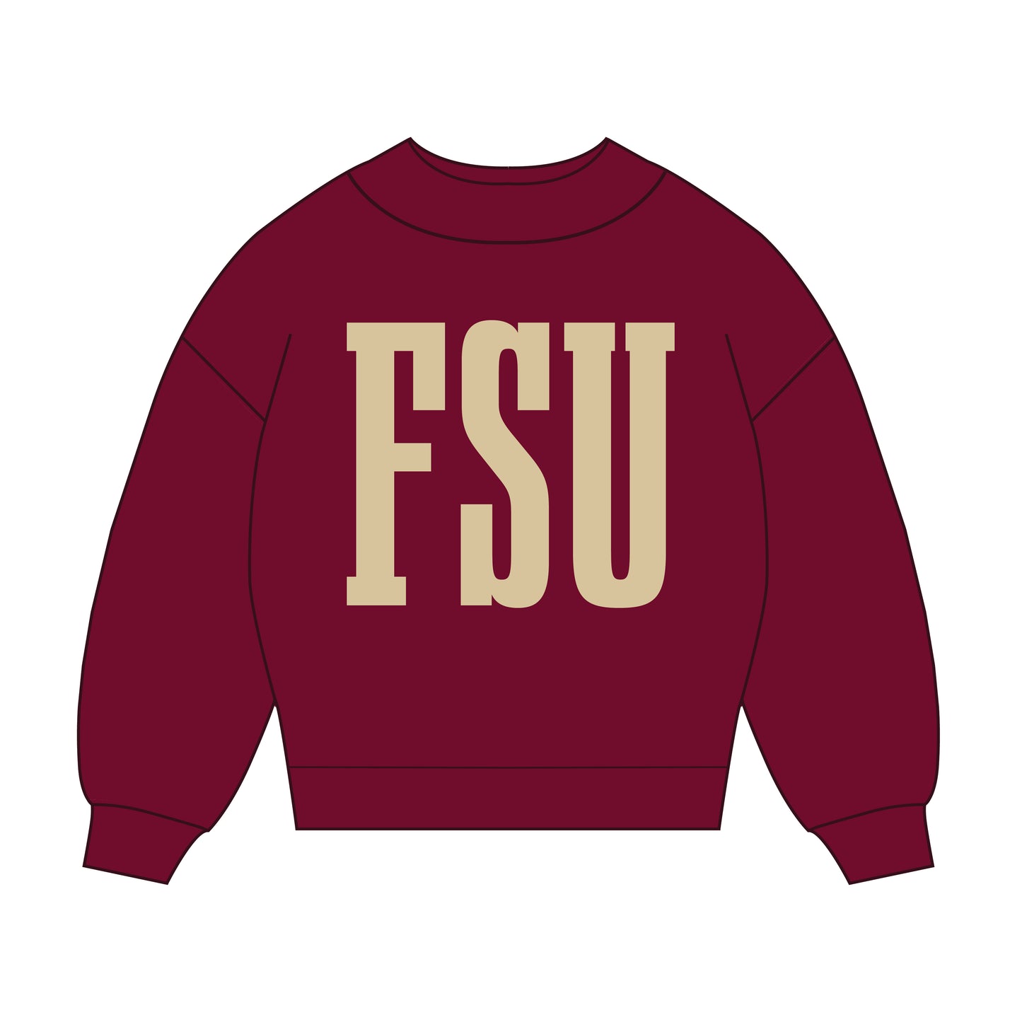 The Madi Varsity Mockneck Florida State | Garnet
