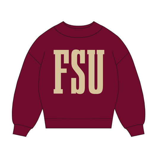 The Madi Varsity Mockneck Florida State | Garnet