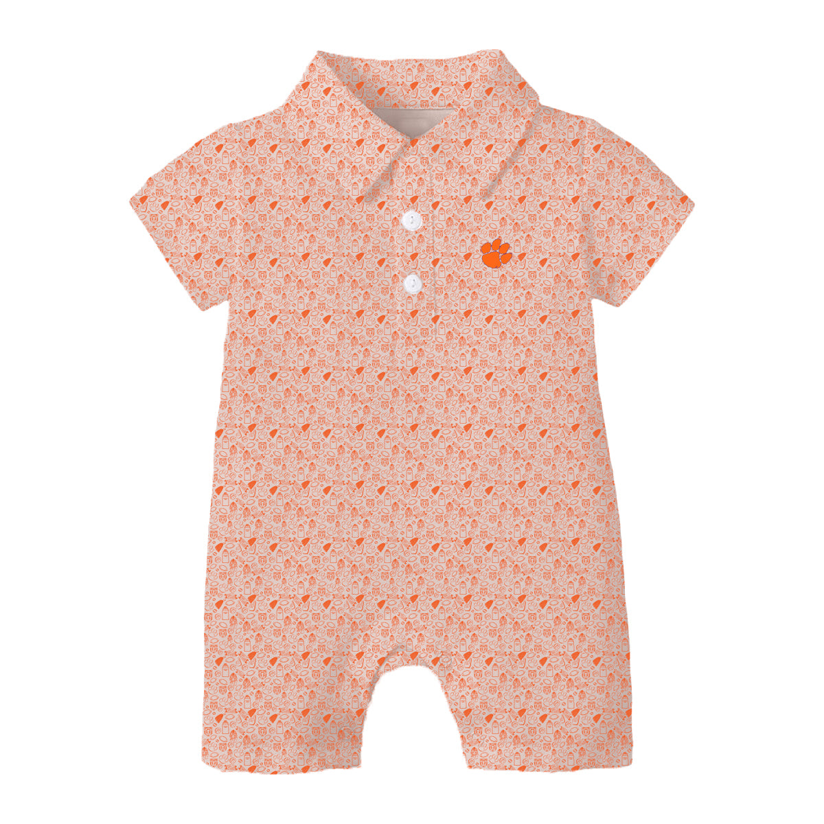 The James Romper Clemson | Baby Orange
