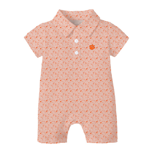 The James Romper Clemson | Baby Orange