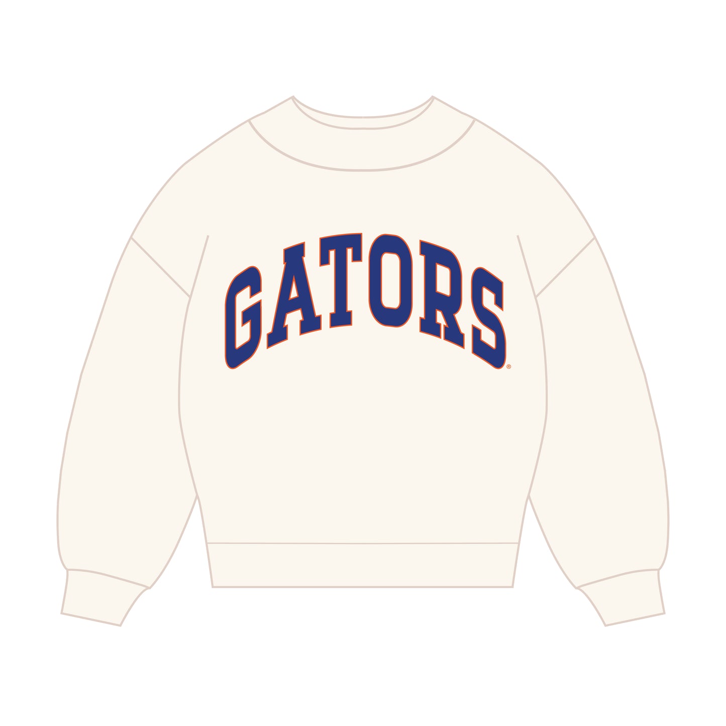 The Madi Classic Mockneck Gators Applique | Bone