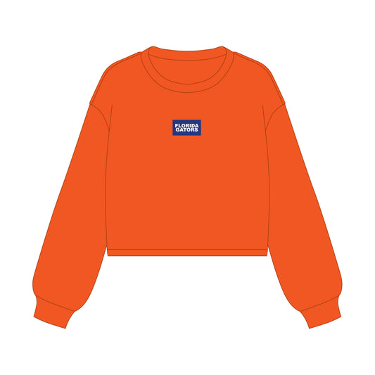 The Becca Boxy Crewneck Florida Gators Woven Label | Orange