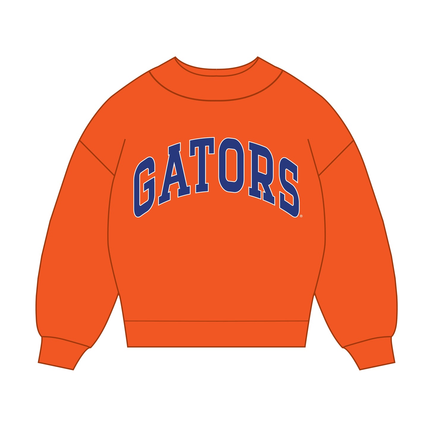 The Madi Classic Mockneck Gators Applique | Orange