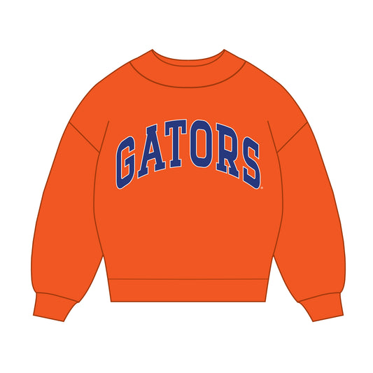 The Madi Classic Mockneck Gators Applique | Orange