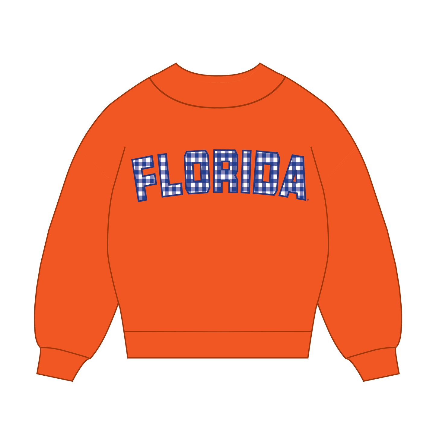 The Mallory Gingham Mockneck Florida | Orange