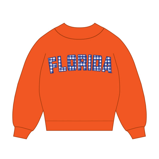 The Mallory Gingham Mockneck Florida | Orange