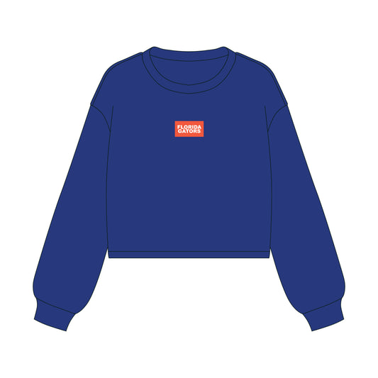 The Becca Boxy Crewneck Florida Gators Woven Label | Youth Royal