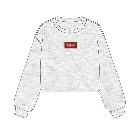 The Becca Boxy Crewneck Florida State Woven Label | Youth Ash