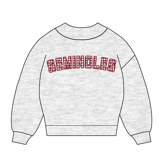 The Mallory Gingham Mockneck Seminoles | Ash