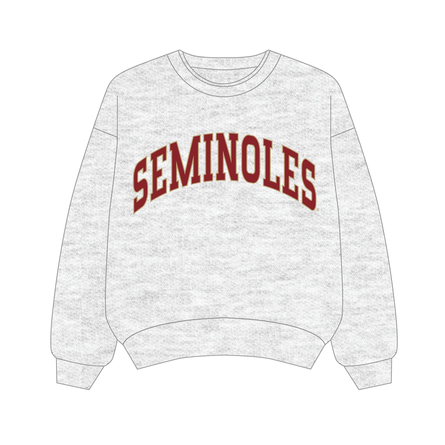 The Olivia Oversized Crewneck Seminoles | Ash