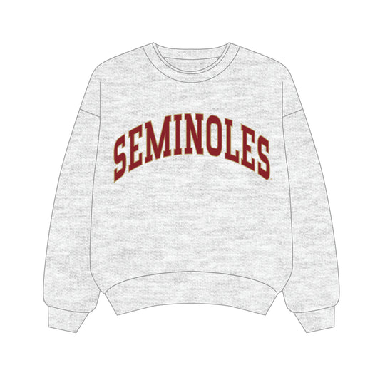 The Olivia Oversized Crewneck Seminoles | Ash