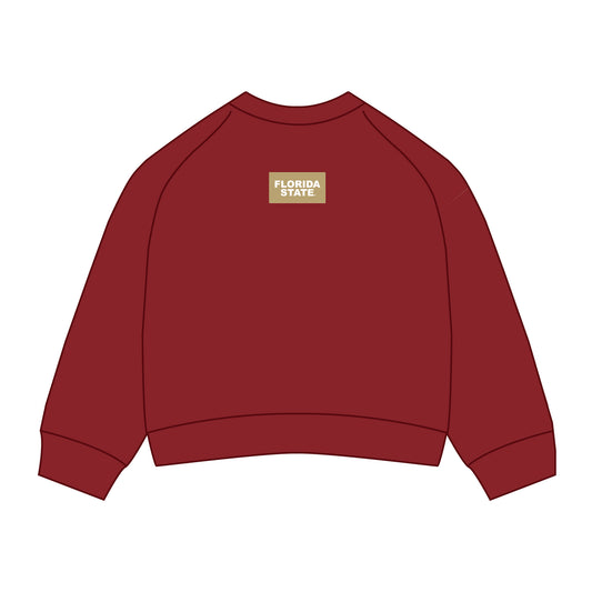The Ava Airy Crewneck Florida State Woven Label | Youth Garnet