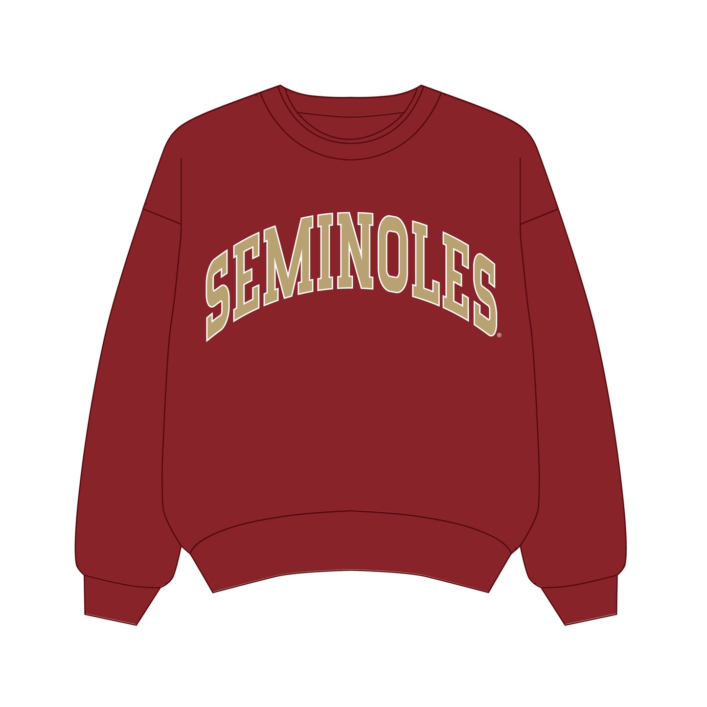 The Olivia Oversized Crewneck Seminoles | Youth Garnet