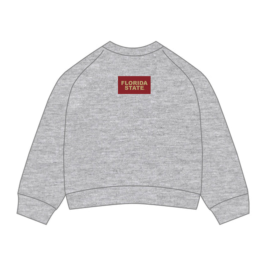 The Ava Airy Crewneck Florida State Woven Label | Heather Grey