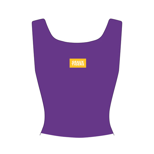 The Alli Airy Tank Geaux Tigers Woven Label | Purple