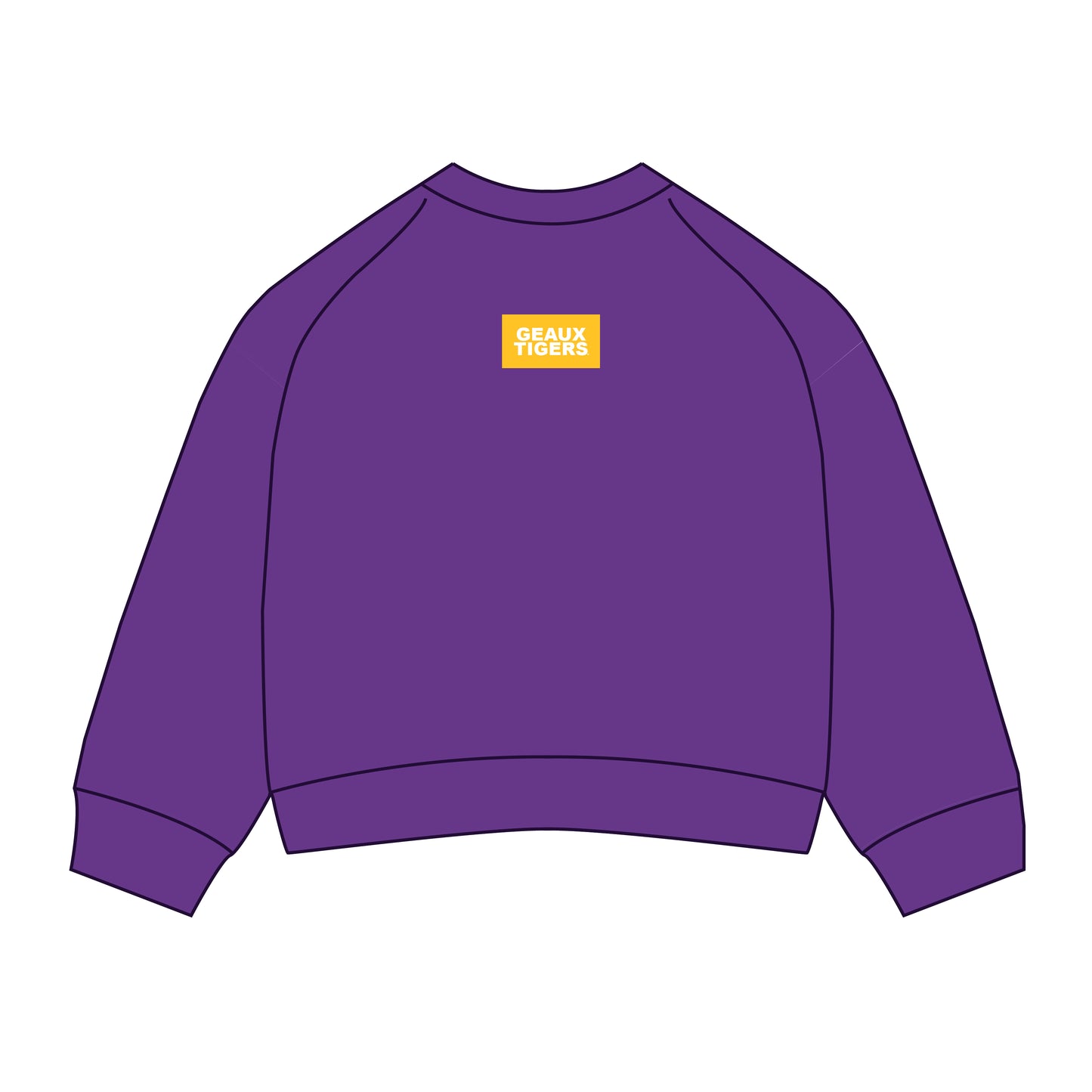 The Ava Airy Crewneck Geaux Tigers Woven Label | Youth Purple