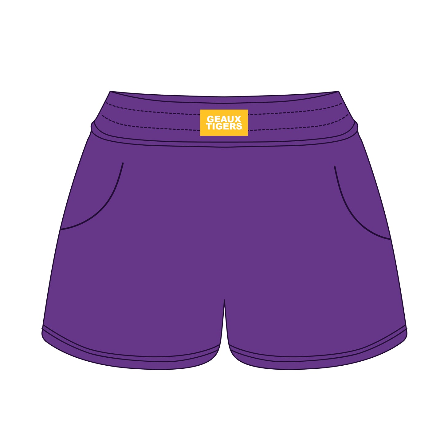 The Ava Airy Shorts Geaux Tigers Woven Label | Youth Purple