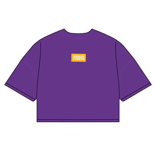 The Kristen Airy Shirt Geaux Tigers Woven Label | Purple
