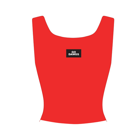 The Alli Ribbed Tank Go Dawgs Woven Label | Youth Bright Red