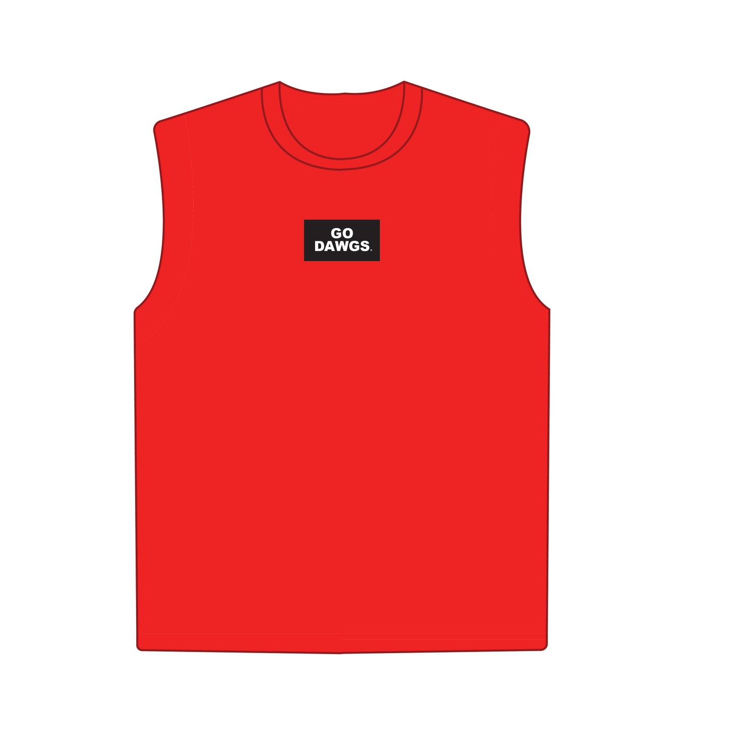 The Anna Active Tank Go Dawgs Woven Label | Bright Red