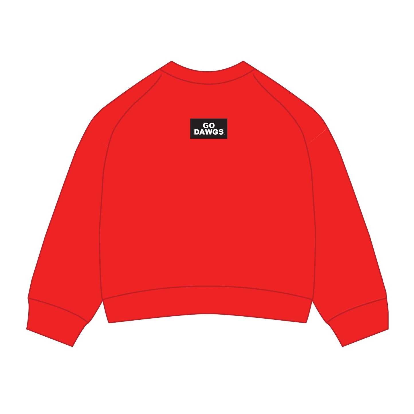 The Ava Airy Crewneck Go Dawgs Woven Label | Bright Red
