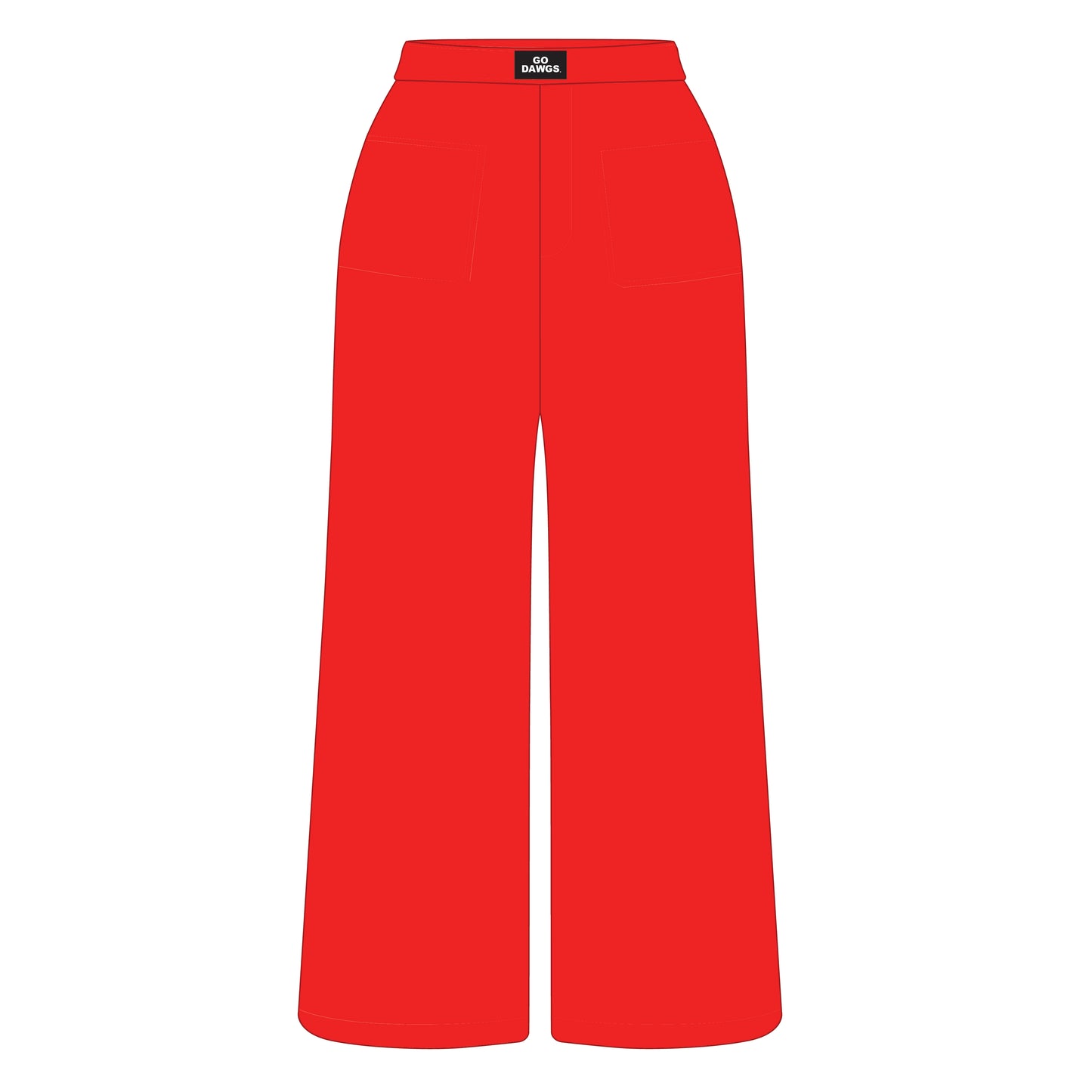 The Ava Airy Pants Go Dawgs Woven Label | Bright Red