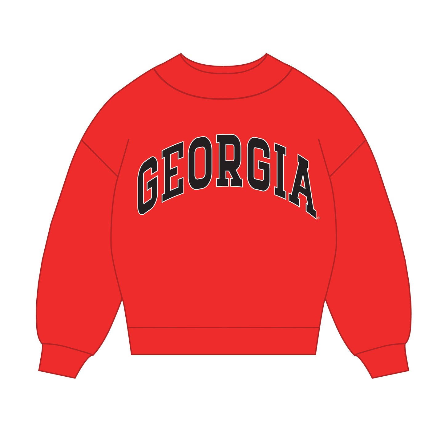 The Madi Classic Mockneck Georgia Applique | Youth Bright Red