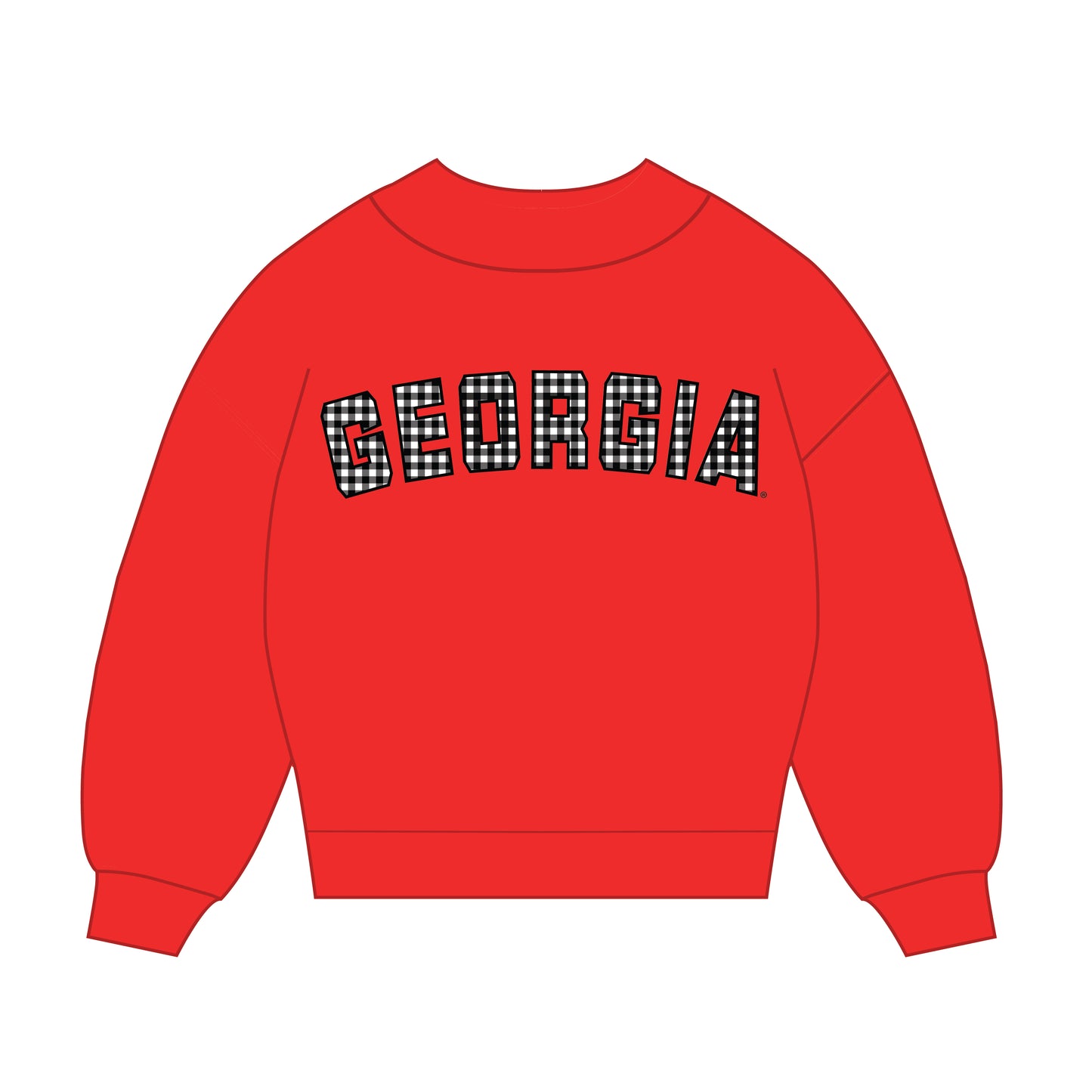The Mallory Gingham Mockneck Georgia | Bright Red