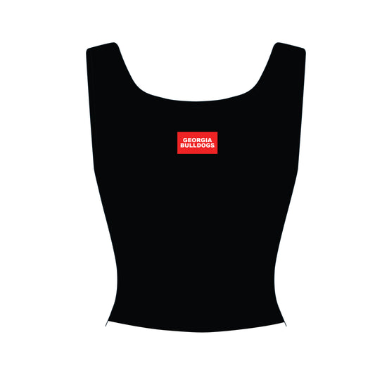 The Alli Ribbed Tank Georgia Bulldogs Woven Label | Black