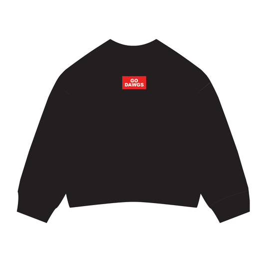 The Ava Airy Crewneck Go Dawgs Woven Label | Black