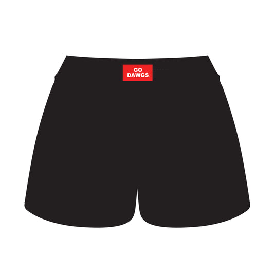 The Ava Airy Shorts Go Dawgs Woven Label | Black