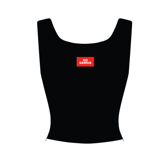 The Alli Ribbed Tank Go Dawgs Woven Label | Black