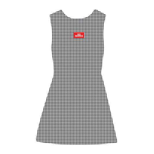 The Grace Gingham Dress Go Dawgs Woven Label | Black
