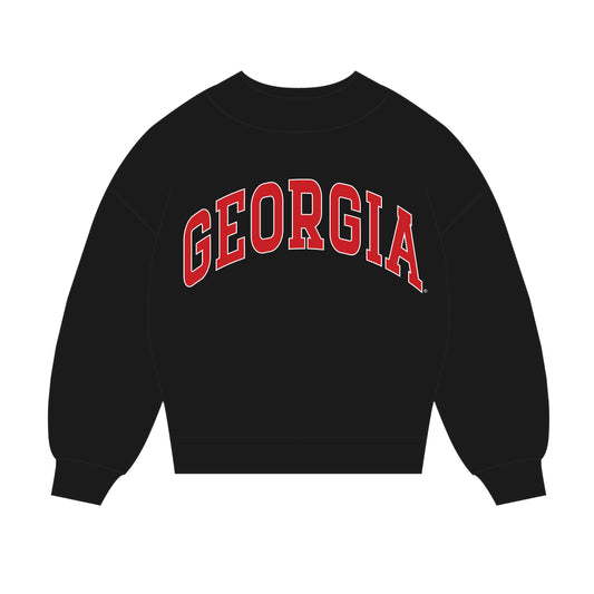 The Madi Classic Mockneck Georgia Applique | Black
