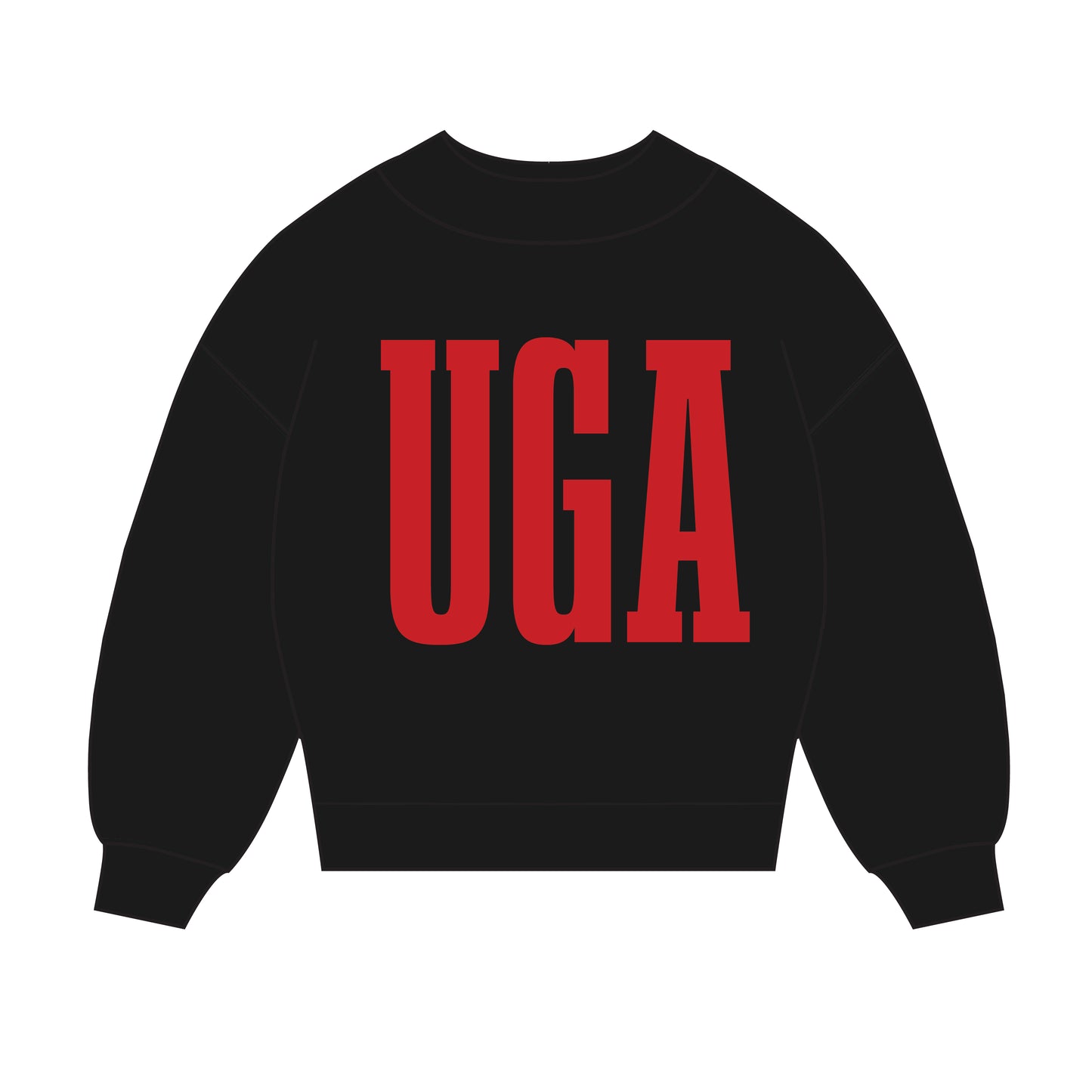 The Madi Varsity Mockneck Georgia | Black