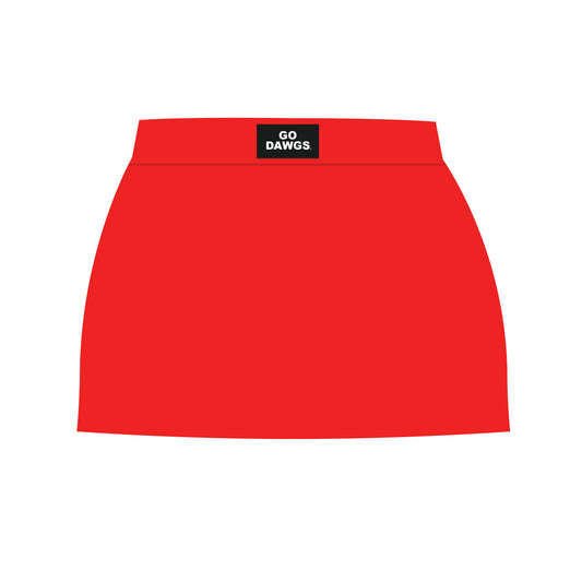 The Hayden High Waisted Skort Go Dawgs Woven Label | Bright Red