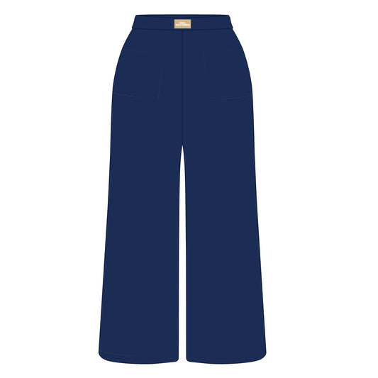 The Ava Airy Pants Hail Southern Woven Label | Navy